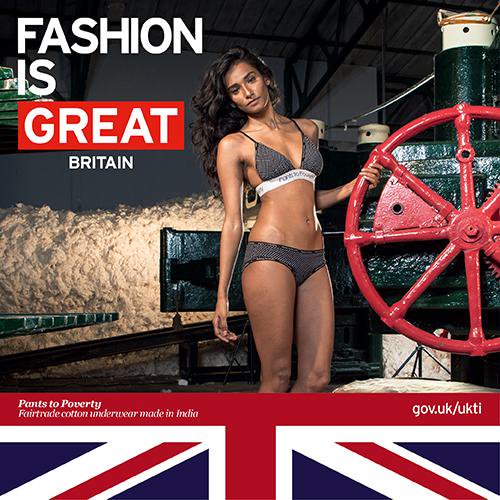 Lobbying is Crass: fairtrade cotton underwear, made in India, advertising paid-for by UK taxpayers. :Picture from https://twitter.com/insidetheOCS?ref_src=twsrc^tfw